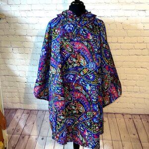 Very large (53inches) wide rain poncho Stunning Bright bold colors. Front pocket
